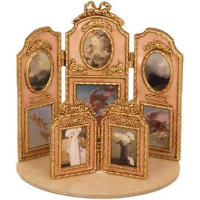 Dollhouse 1 6 Scale Vintage Folding Screen Photo Frame Dollhouse Ornaments Dollhouse Decorations (Green)