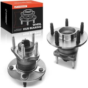 A-Premium 2 x Rear Wheel Bearing and Hub Assembly with ABS & 5-Lug Compatible with Chevy Cobalt 2009-2010, HHR 2008-2009, Malibu 2004-2012, Pontiac G6 2005-2010, Saturn Aura 2007-2009