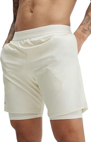 شورت Fabletics الرجالي The Fundamental (مبطن)، التمرين، الجري، التدريب، صالة الألعاب الرياضية، اليوغا، خفيف الوزن للغاية، رياضي، درزة داخلية 9 بوصات، L، عظمة in Saudi Arabia