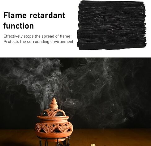 50pcs Fireproof Incense Burner Pads, Heat Insulating Cotton Strips forCatcher, Multifunctional Usage with High Temp Resistance, Made with Eco Friendly Material in Saudi Arabia