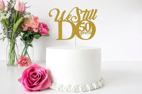 ما زلنا نفعل 50 عامًا من تزيين الكيك - تجديد العهد الخمسين لحفلات الزفاف وحفلات الذكرى السنوية للديكور بريق ذهبي in Kuwait