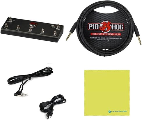 حزمة مكبرات صوت الجيتار Fender Mustang™ GTX100 بقدرة 120 فولت مع كابل أداة Pig Hog PCH10BK، ومفتاح Fender Foot، وكابل الآلة، وكابل الطاقة، و12x من قطع Fender وقطعة قماش سائلة لتلميع الصوت in Kuwait