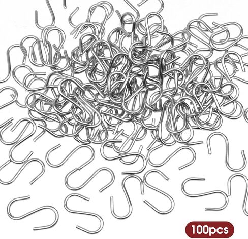 100 جهاز كمبيوتر شخصى 0.55 بوصة صغيرة S السنانير المعدنية S على شكل سلك السنانير زخرفة صغيرة S السنانير مزلاج موصلات للحرف اليدوية مع صندوق تخزين للحرف اليدوية والمجوهرات وسلسلة المفاتيح والعلامات هان in Kuwait