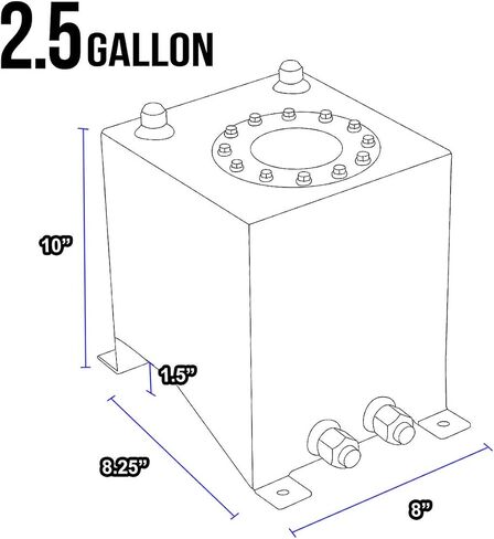 DNA MOTORING ALU-FT-T1-ALU Aluminum 2.5-Gallon Fuel Cell Gas Tank in Saudi Arabia