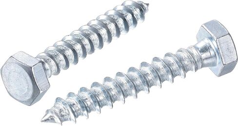 uxcell Hex Lag Screws, M6 x 40mm Carbon Steel Zinc Plated Half Thread Self-Tapping Bolts for Wood Screw 25Pcs in Saudi Arabia