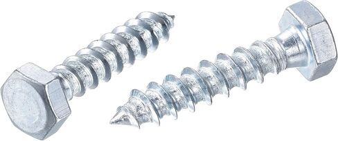 uxcell Hex Lag Screws, M6 x 40mm Carbon Steel Zinc Plated Half Thread Self-Tapping Bolts for Wood Screw 25Pcs in Saudi Arabia
