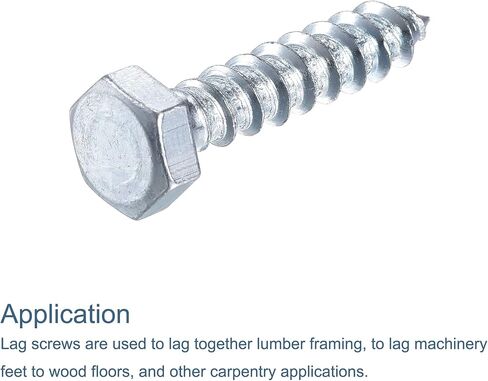 uxcell Hex Lag Screws, M6 x 40mm Carbon Steel Zinc Plated Half Thread Self-Tapping Bolts for Wood Screw 25Pcs in Saudi Arabia