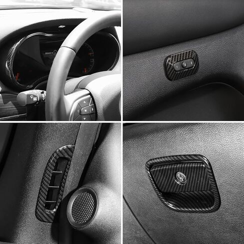 for Grand Cherokee Interior Trim Kit Carbon Fiber Compatible with Jeep Grand Cherokee 2016-2021 Carbon Fiber Interior Accessories 17pcs in Saudi Arabia