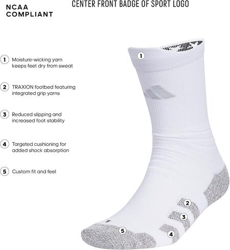 adidas 5-Star Team Traxion 2.0 Crew Socks (1-Pair) in Saudi Arabia