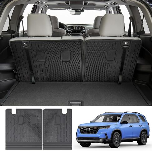 Rear Cargo Mat & Backrest Mat for 2016-2024 Honda Pilot All Weather TPE Back Seat Protector Trunk Cargo Liner for 2023 2024 Honda Pilot 3rd Row Seats Accessories in Saudi Arabia