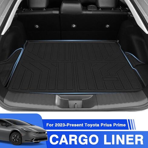Custom Fit for Cargo Liner 2023 2024 Toyota Prius & Prius Prime (PHEV), All Weather Protection TPE Trunk Mat Black Cargo Mat Interior Automotive Accessories in Saudi Arabia