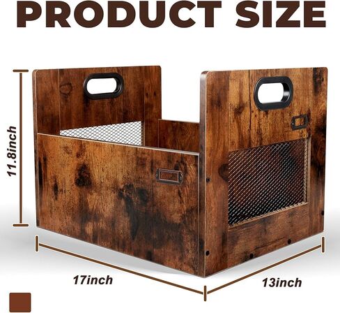 منظم تخزين سجل الفينيل، صندوق تخزين سجل Lp، رف حامل سجل للألبومات بمقبض، يحمل ما يصل إلى 85 سجلًا، تخزين ألبوم سجل خشبي عتيق لسجلات الفينيل وملفات الكتب in Kuwait