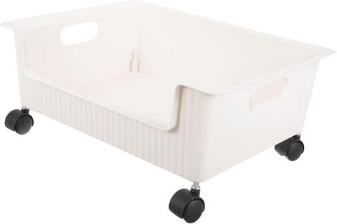 Books Display Shelf Plastic Storage Bins Storage Box with Pulleys Book Storage Box On Casters Plastic Put Bag Student Childrens Books Utility Rolling Cart in Saudi Arabia