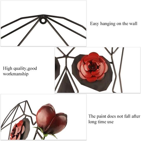 14 "جمجمة معدنية مع وردة معدنية جدار الفن الحديث الحد الأدنى خط الفن الجمجمة جدار ديكور لغرفة النوم غرفة المعيشة الحمام مكتب بار غرفة الفن استوديو عيد الهالوين عيد الحب الديكور in Kuwait