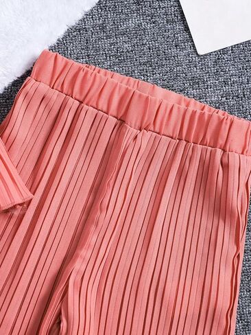 Floerns Toddler Girls 2 Piece Outfit Solid Cami Top and Wide Leg Pants Set in Saudi Arabia