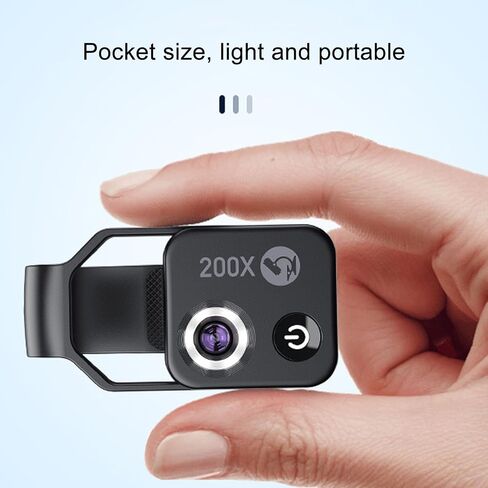 200X HD Phone Mini Pocket Microscope, Portable Digital Microscope Camera with CPL Lens for Teaching Experiment Built in Battery in Saudi Arabia