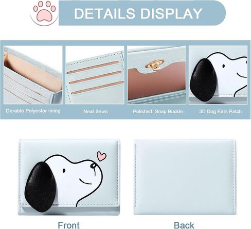 Sunwel Fashion Girls Cute 3D Puppy Mini Wallet Tiny Wallet Cash Pocket Card Holder ID Window Purse for Women (GREEN) in Saudi Arabia