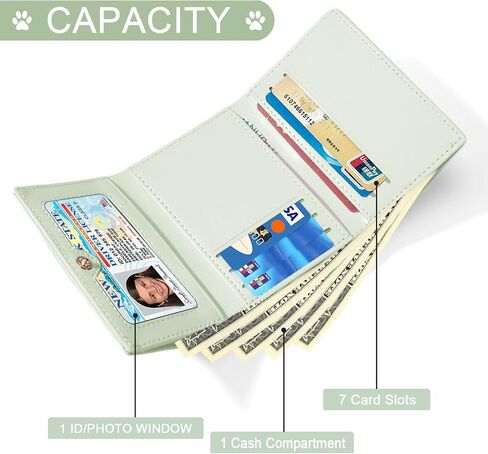 Sunwel Fashion Girls Cute 3D Puppy Mini Wallet Tiny Wallet Cash Pocket Card Holder ID Window Purse for Women (GREEN) in Saudi Arabia
