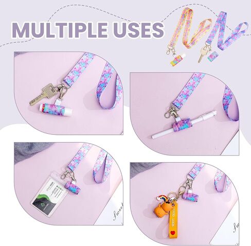 Shappy 2 Pcs Anti-Lost Necklace Lanyard Set Lanyard for Women and Men ID Key Lanyard Include 2 Neck Lanyard Strap with 2 Adjustable Holder in Saudi Arabia