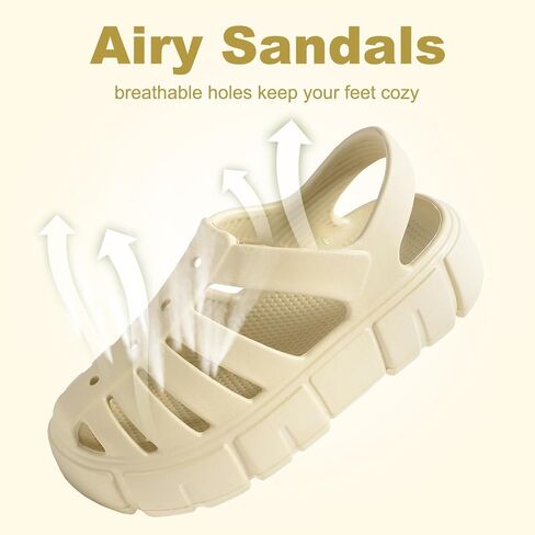 Yonge & Finch Closed Toe Sandals for Women Gladiator Fisherman Sandals Comfortable Hollow Out Chunky Sandals Platform Shoes in Saudi Arabia