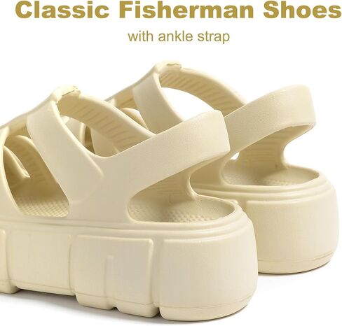 Yonge & Finch Closed Toe Sandals for Women Gladiator Fisherman Sandals Comfortable Hollow Out Chunky Sandals Platform Shoes in Saudi Arabia