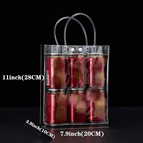 30 قطعة من أكياس الهدايا البلاستيكية الكبيرة بمقبض قابلة لإعادة الاستخدام من البولي فينيل كلوريد لتغليف الهدايا لوصيفات العروس وحفلات الزفاف وأعياد الميلاد وحفلات استقبال المولود الجديد (11 × 7.9 × 3.9 بوصة) in Kuwait