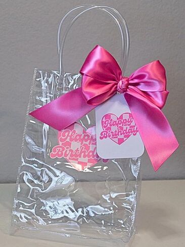 30 قطعة من أكياس الهدايا البلاستيكية الكبيرة بمقبض قابلة لإعادة الاستخدام من البولي فينيل كلوريد لتغليف الهدايا لوصيفات العروس وحفلات الزفاف وأعياد الميلاد وحفلات استقبال المولود الجديد (11 × 7.9 × 3.9 بوصة) in Kuwait