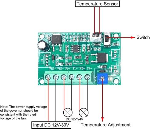 24V/12V 4A PWM Temperature Control Governor,2/3/4-Wire Fan Temperature Control Speed Controller Supporting 2 Working Modes for PC Fan/Alarm in Saudi Arabia