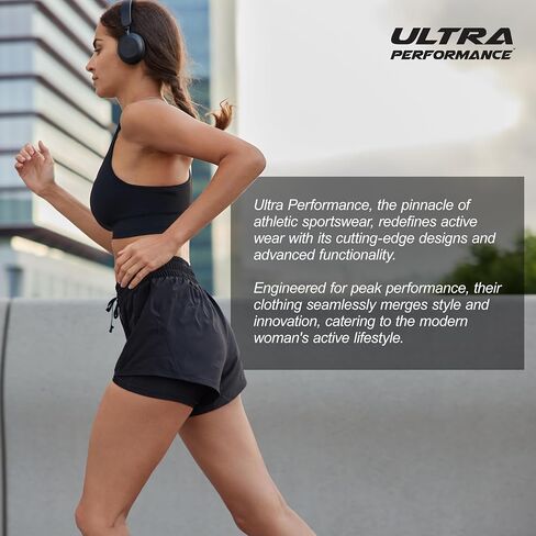 Ultra Performance Gym Shorts Women Pack of 2, Nylon Compression Workout Shorts Women with Liner in Saudi Arabia