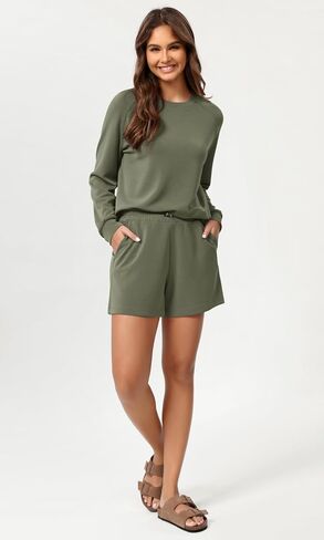 ODODOS Modal Soft Raglan Long Sleeves Sweatshirts for Women Oversized Crew Neck Pullover Tops in Saudi Arabia