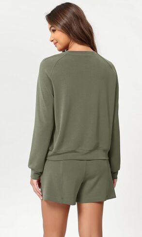 ODODOS Modal Soft Raglan Long Sleeves Sweatshirts for Women Oversized Crew Neck Pullover Tops in Saudi Arabia