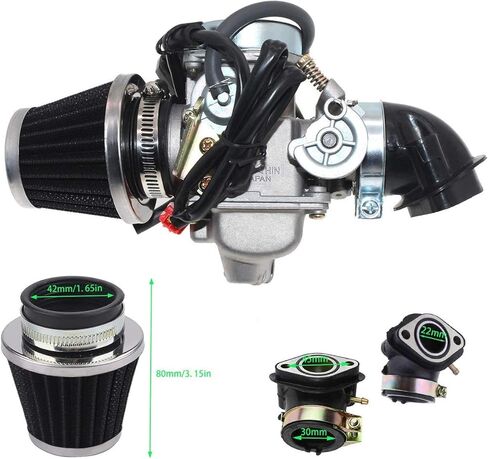 مكربن ​​150cc لمحركات GY6 4 السكتة الدماغية 125cc 150cc ATV Go Karts Scooter Mopeds QMJ/QMI157 QMJ/QMI152 - مقياس سحب مشعب 24 مم PD24J Carb in Kuwait