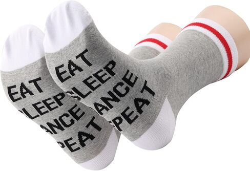 PXTIDY 2 Pairs Dance Socks For Women Dancers Eat Sleep Dance Repeat Dance Gift Socks Dance Team Gifts Dance Teacher Gift in Saudi Arabia