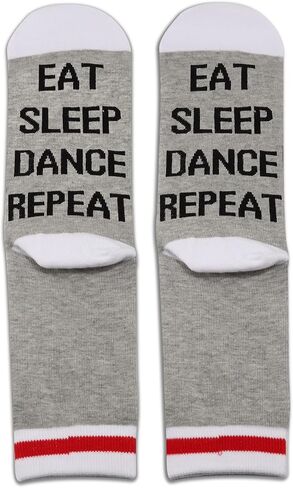 PXTIDY 2 Pairs Dance Socks For Women Dancers Eat Sleep Dance Repeat Dance Gift Socks Dance Team Gifts Dance Teacher Gift in Saudi Arabia