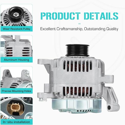 Alternator for Dodge Dakota Durango 4.7L 2000, for Jeep Grand Cherokee 4.7L 1999-2000, 334-1338, 56041324, 56041324AC, 400-52053, 121000-4250, 121000-4251 in Saudi Arabia