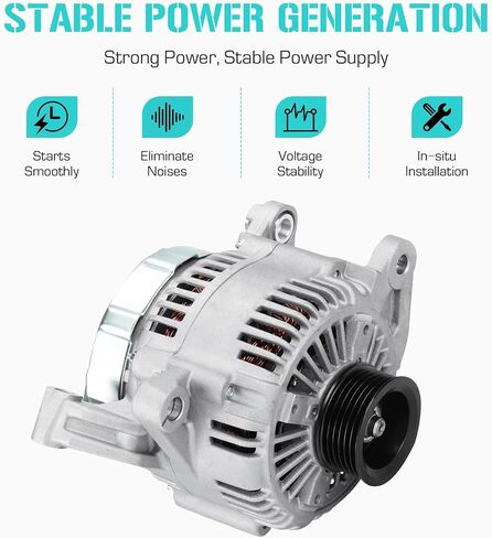 Alternator for Dodge Dakota Durango 4.7L 2000, for Jeep Grand Cherokee 4.7L 1999-2000, 334-1338, 56041324, 56041324AC, 400-52053, 121000-4250, 121000-4251 in Saudi Arabia