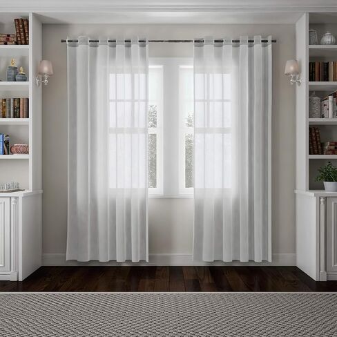 قضيب ستارة Lavish Home مقاس 1 بوصة - تشطيبات على شكل غطاء نهاية مزخرف وأجهزة لديكور المنزل في غرفة النوم وغرفة المعيشة والمطبخ - 66-120 بوصة - فضي in Kuwait