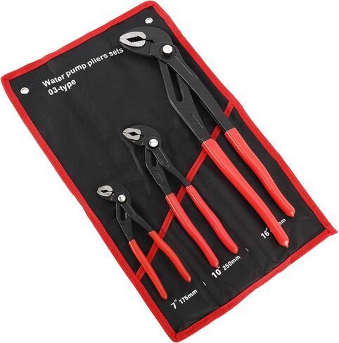 HighFree 3PCS Water Pump Pliers Set 7Inch, 10Inch, 16Inch Channel Lock Pliers Quick Adjustment by Pressing and Sliding Grips Any Shaped Object in Kuwait