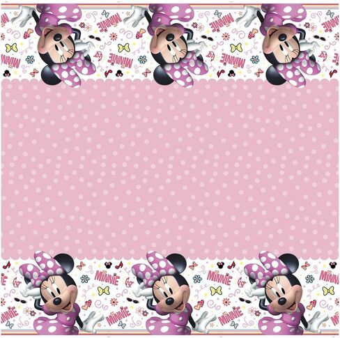 Unique Disney Iconic Minnie Mouse Rectangular Plastic Party Table Cover, 54" x 84", 1Ct, Multicolor (79233) in Saudi Arabia
