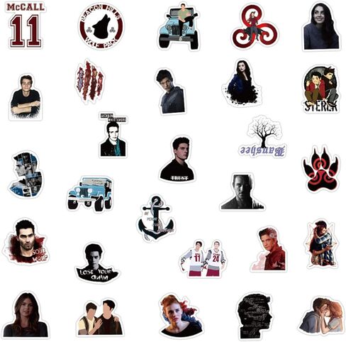 ملصقات برنامج تلفزيوني للمراهقين وولف 50 قطعة من الفينيل المقاوم للماء للبرامج التلفزيونية لأجهزة الكمبيوتر المحمول وألواح التزلج والسيارات وأجهزة الكمبيوتر والديكورات الرائعة للمراهقين والبالغين in Kuwait