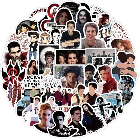 ملصقات برنامج تلفزيوني للمراهقين وولف 50 قطعة من الفينيل المقاوم للماء للبرامج التلفزيونية لأجهزة الكمبيوتر المحمول وألواح التزلج والسيارات وأجهزة الكمبيوتر والديكورات الرائعة للمراهقين والبالغين in Kuwait