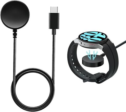Smart Watch Magnetic Wireless Charger, Built-in Overcurrent Protection 3.3ft/100cm 5V1A USB-C, Charging Cable Accessories Compatible for Samsung Galaxy Watch 6/6 Classic/5/5 Pro/4/3/Active 2 in Saudi Arabia
