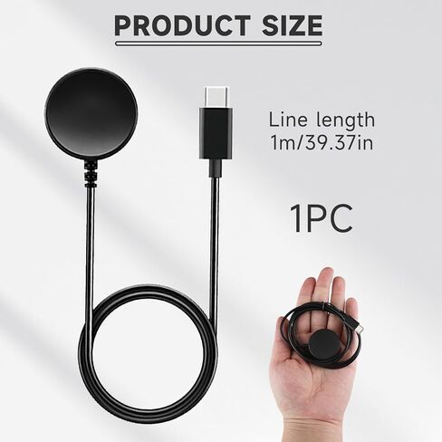 Smart Watch Magnetic Wireless Charger, Built-in Overcurrent Protection 3.3ft/100cm 5V1A USB-C, Charging Cable Accessories Compatible for Samsung Galaxy Watch 6/6 Classic/5/5 Pro/4/3/Active 2 in Saudi Arabia