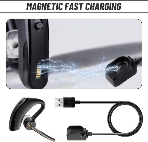 كابل شاحن مغناطيسي لسماعات بلوتوث لاسلكية، حماية مدمجة من التيار الزائد 3.3 قدم 5V1A USB-A، ملحقات سماعة رأس بلوتوث متوافقة مع Plantronics Voyager Legend in Saudi Arabia