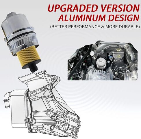 فلتر زيت محرك ديزل صديق للبيئة من الألومنيوم 68507598AA متوافق مع Jeep 2020 2021 Wrangler JL، 2021 Gladiator، 2020 2021 2022 Ram 1500 DT 68498720AA in Kuwait