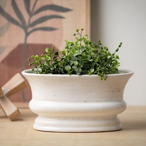 Sullivans Oval Distressed Ceramic Vase, Home Decor Accents, Modern Farmhouse Living Room Décor and Accessories, Ideal Shelf Décor, Table and Mantle Decorations, (CM2342) in Saudi Arabia