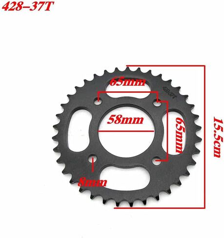 Motorcycle Sprocket Gear Accessories 428 37T 58mm Rear Drive Chain Sprocket for Inner Diameter 58mm Chain Sprocket Motorcycle ATV Refit Accessories in Saudi Arabia