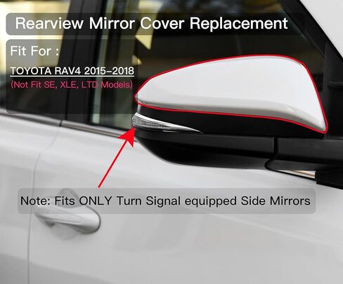 غطاء غطاء مرآة الجانب الأيسر للسائق متوافق مع تويوتا راف 4 2015-2018 أبيض لؤلؤي in Kuwait