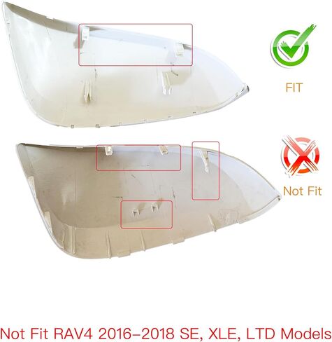 غطاء غطاء مرآة الجانب الأيسر للسائق متوافق مع تويوتا راف 4 2015-2018 أبيض لؤلؤي in Kuwait