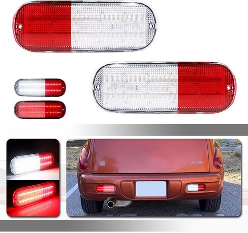 white/Red Lens housing kit Compatible With 2001 2002 2003 2004 2005 Chrysler PT Cruiser Replace OEM Backup Tail Brake Cover & Rear Fog housing in Saudi Arabia